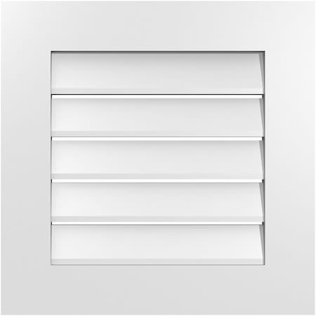 Ekena Millwork Vertical Surface Mount PVC Gable Vent: Functional, w/ 3-1/2"W x 1"P Standard Frame, 22"W x 22"H GVPVE22X2201SF